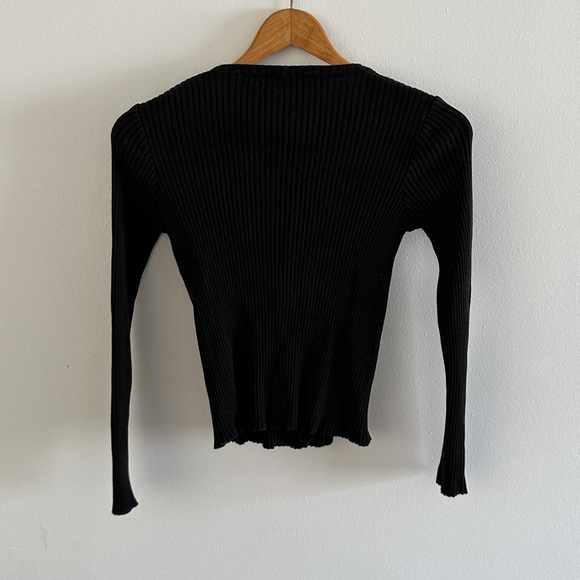 Miu Miu Vintage SS 1997 Black Ribbed Cardigan 100% Cotton - Picture 5 of 5